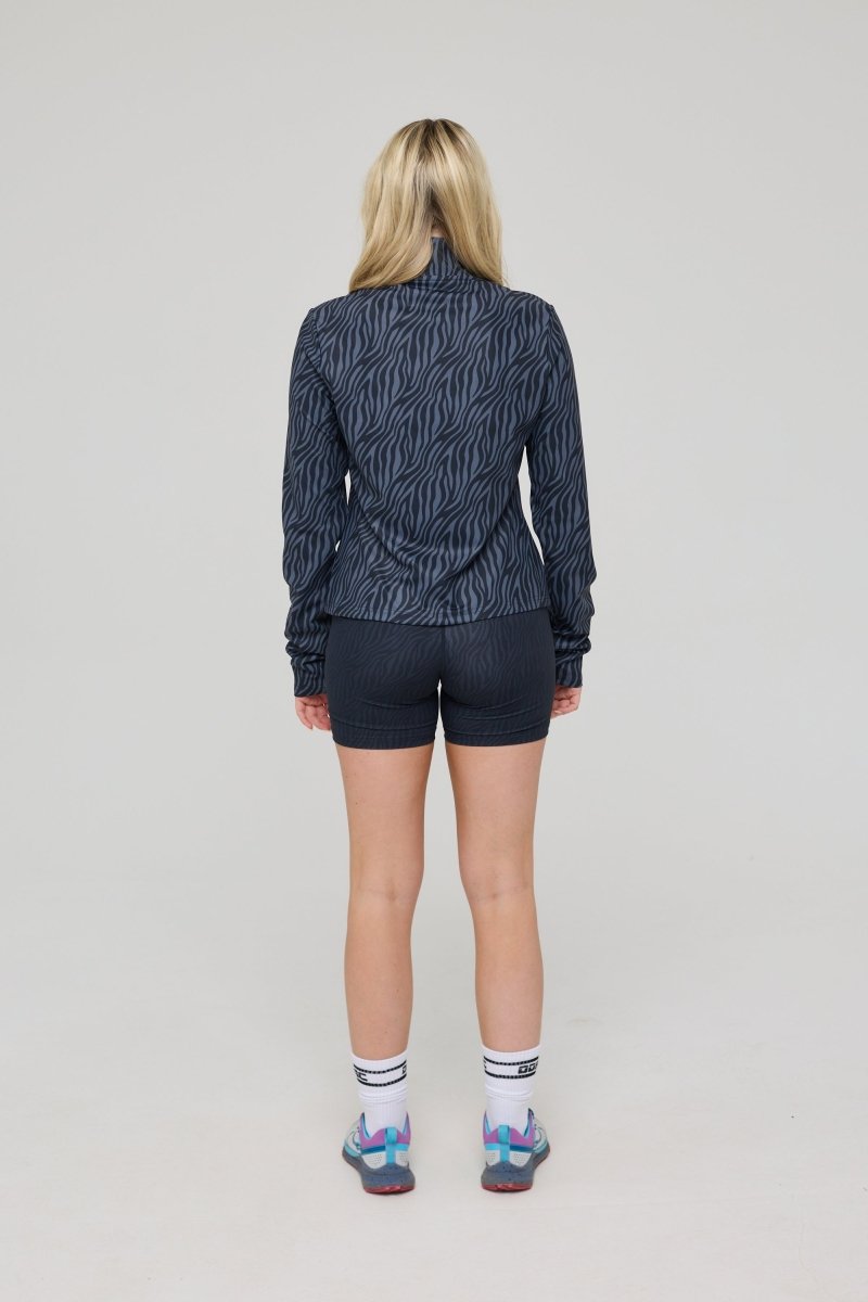 Infinite Cropped Zipped Jacket - Black Tiger - OOSC Clothing