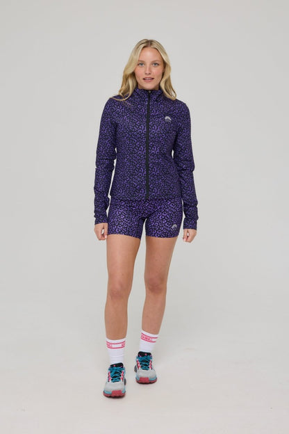 Infinite Cropped Zipped Jacket - Purple Leopard - OOSC Clothing