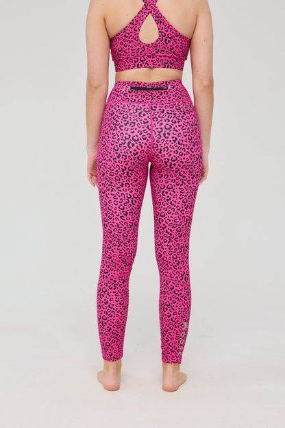 Infinite High Waisted Leggings - Pink Leopard - OOSC Clothing