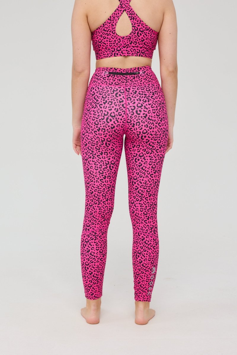 Infinite High Waisted Leggings - Pink Leopard - OOSC Clothing