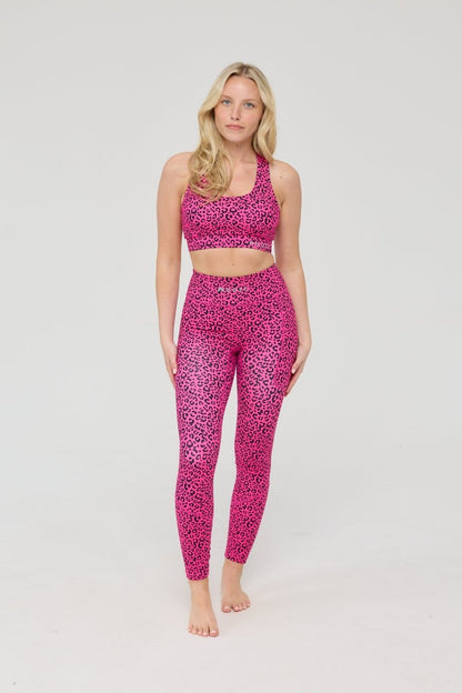 Infinite High Waisted Leggings - Pink Leopard - OOSC Clothing