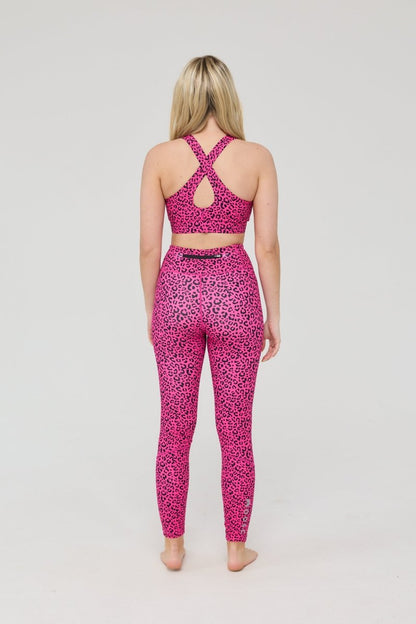 Infinite High Waisted Leggings - Pink Leopard - OOSC Clothing