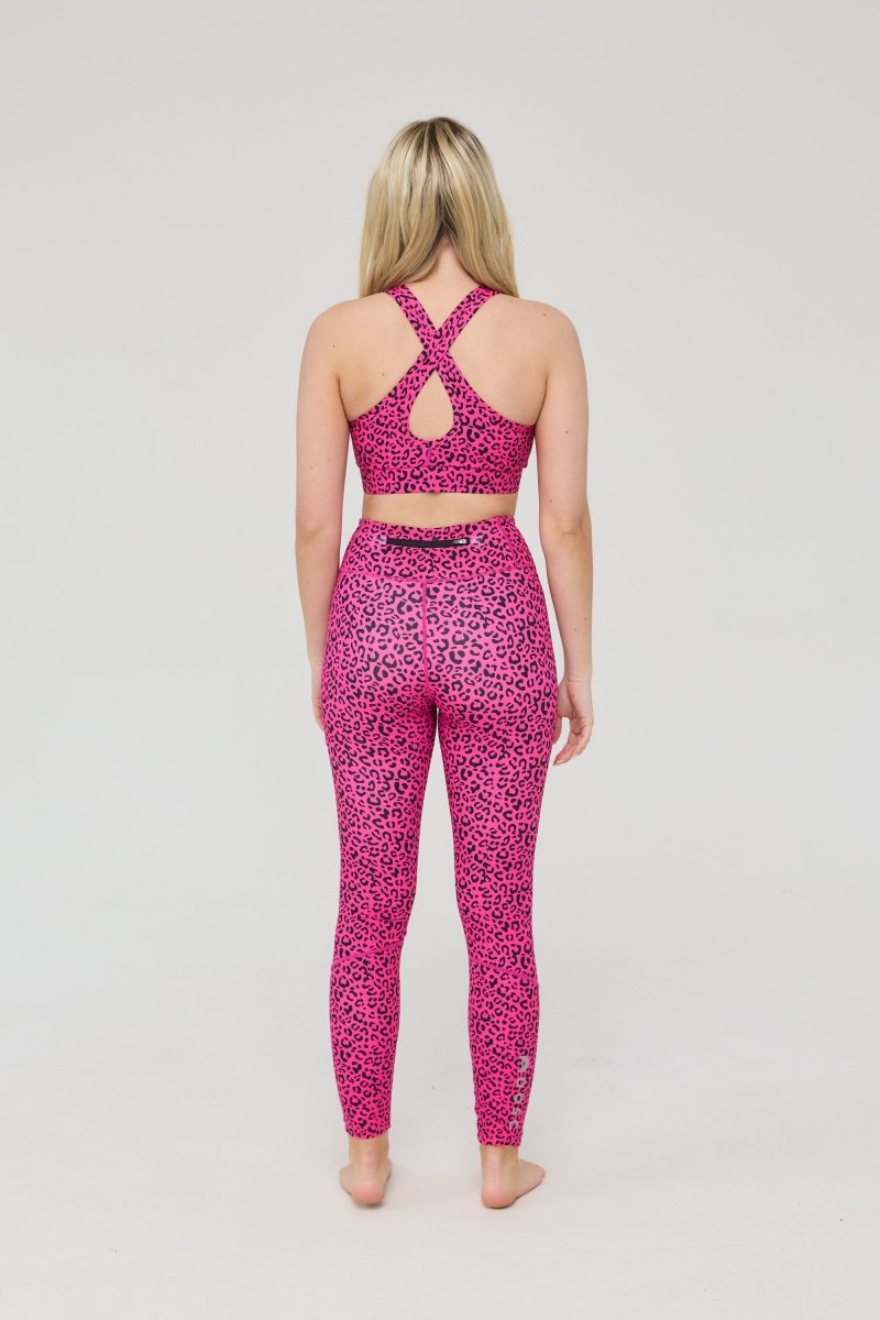 Infinite High Waisted Leggings - Pink Leopard - OOSC Clothing