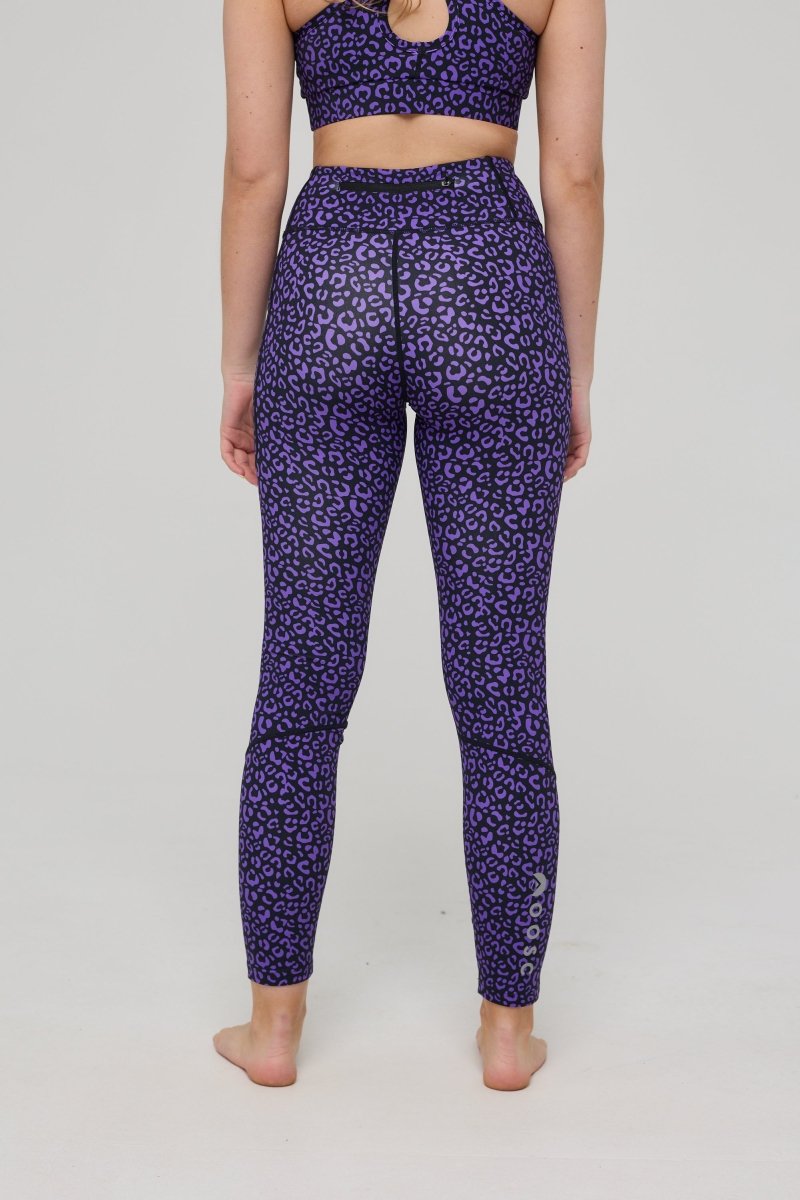 Infinite High Waisted Leggings - Purple Leopard - OOSC Clothing
