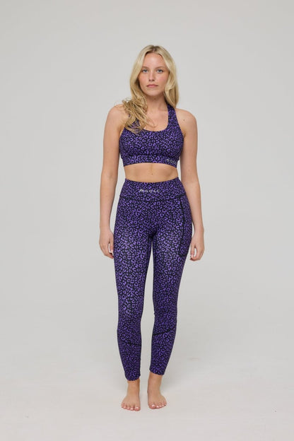Infinite High Waisted Leggings - Purple Leopard - OOSC Clothing