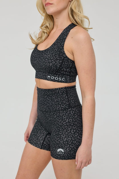 Infinite High Waisted Shorts - Black Leopard - OOSC Clothing