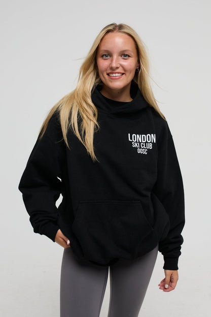 London Ski Club Oversize Hoodie - Black - OOSC Clothing