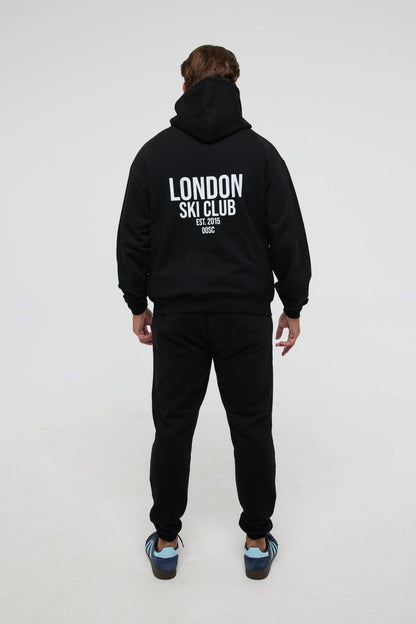 London Ski Club Oversize Hoodie - Black - OOSC Clothing