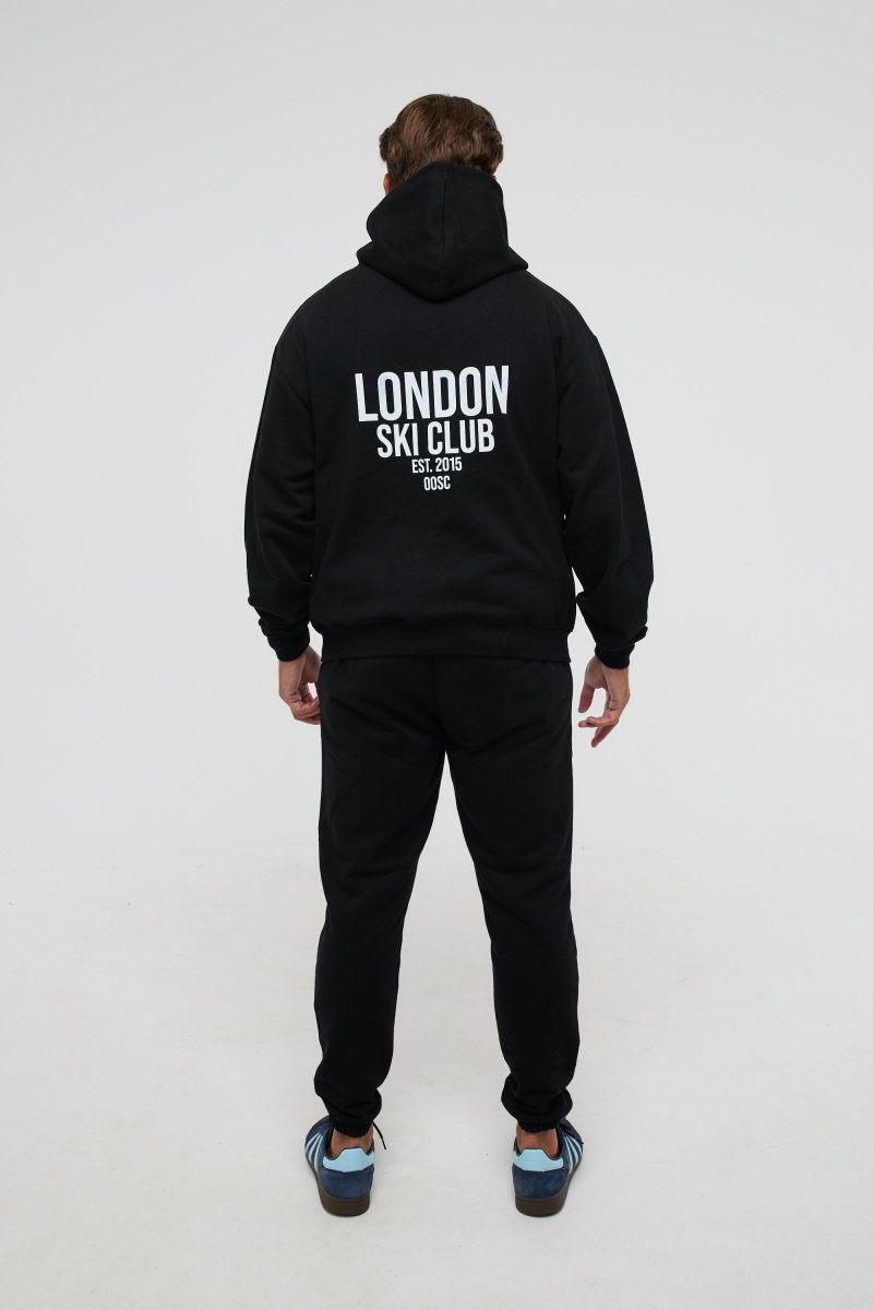 London Ski Club Oversize Hoodie - Black - OOSC Clothing