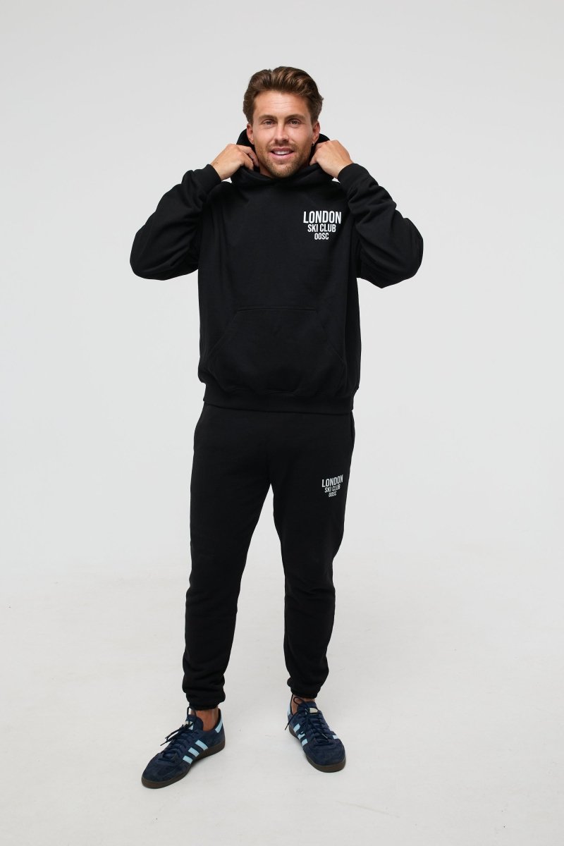 London Ski Club Oversize Hoodie - Black - OOSC Clothing