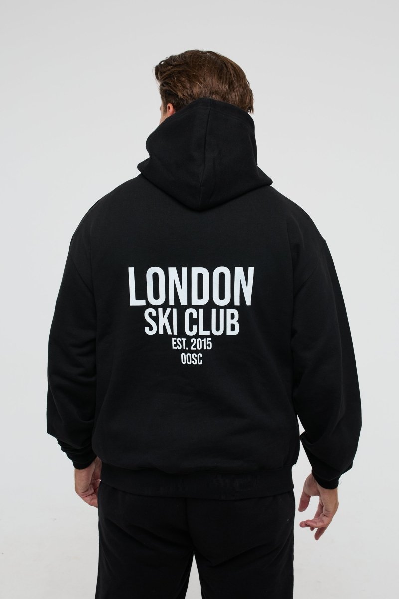 London Ski Club Oversize Hoodie - Black - OOSC Clothing