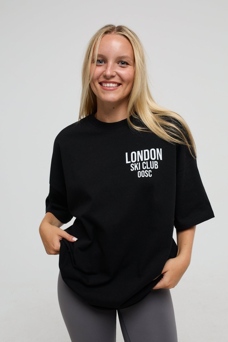 London Ski Club Oversize T-Shirt - Black - OOSC Clothing