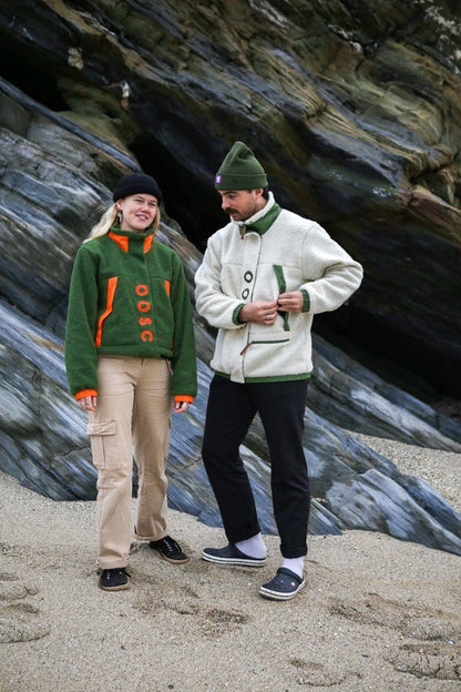 Sherpa Fleece Jacket Cream / Khaki - Women's