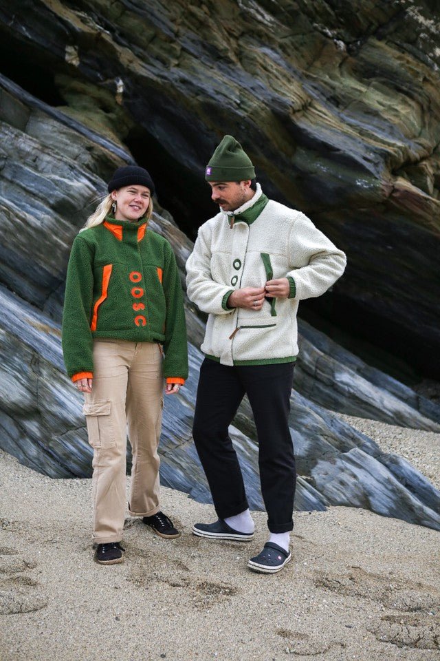 Sherpa Fleece Jacket Cream / Khaki - Women's