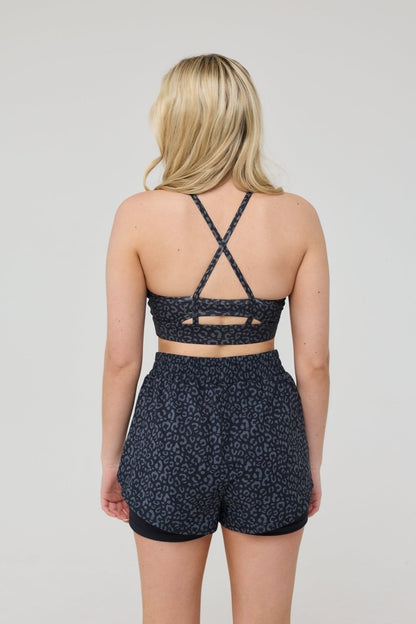 Medium Support Infinite Sports Bra - Black Leopard - OOSC Clothing