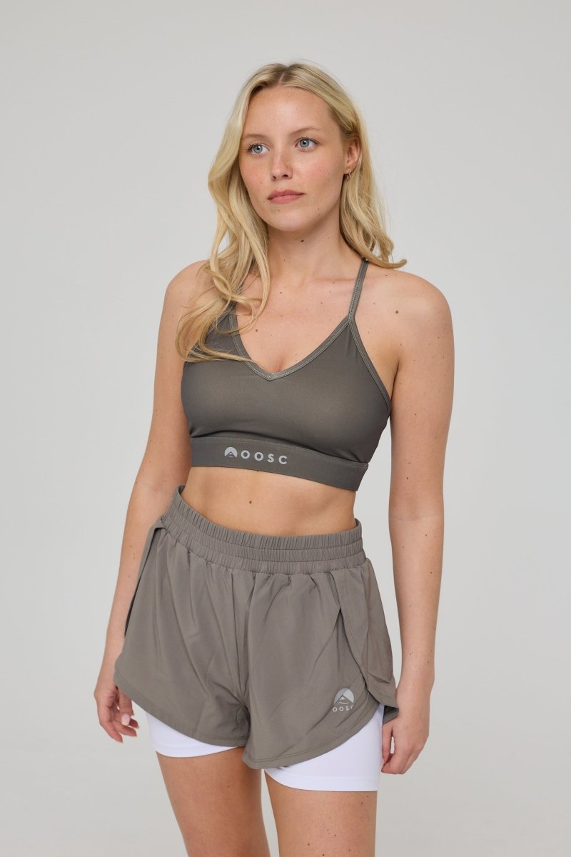 Medium Support Infinite Sports Bra - Khaki - OOSC Clothing