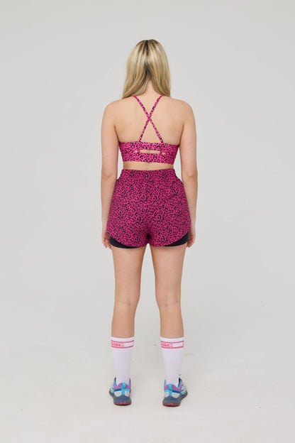 Medium Support Infinite Sports Bra - Pink Leopard - OOSC Clothing
