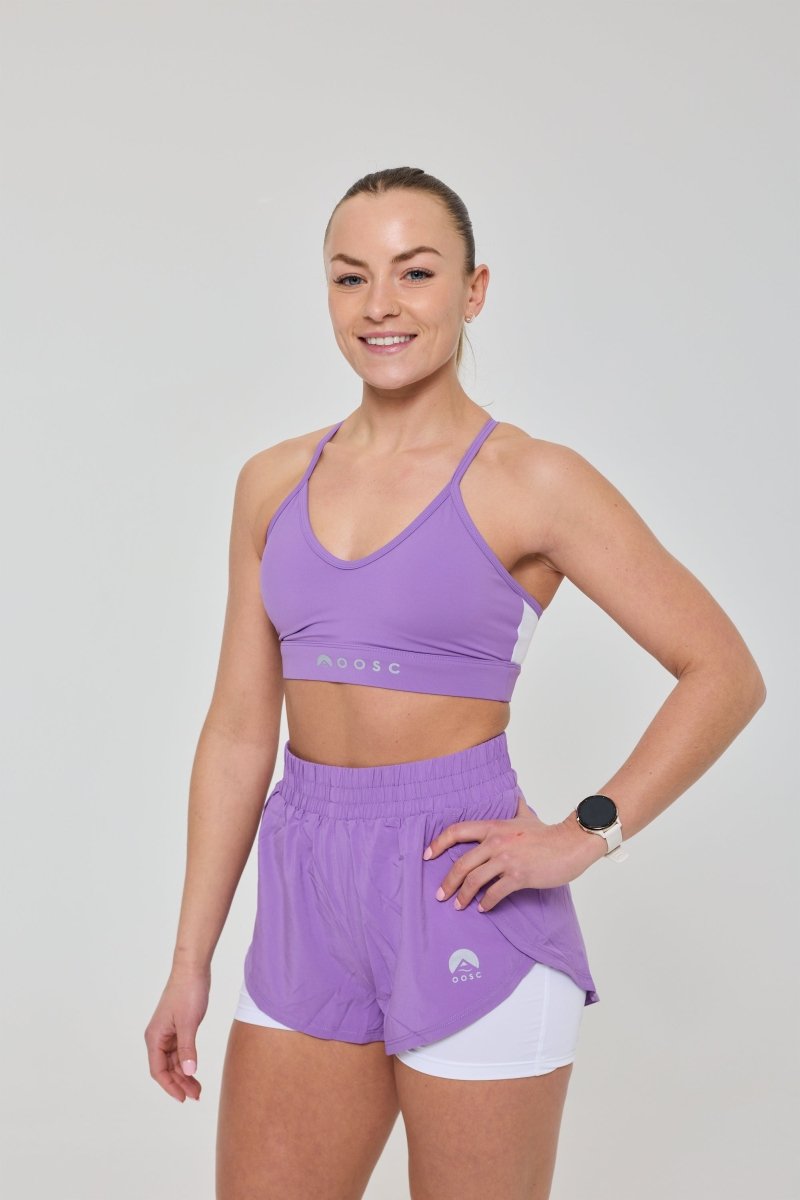Medium Support Infinite Sports Bra - Purple - OOSC Clothing