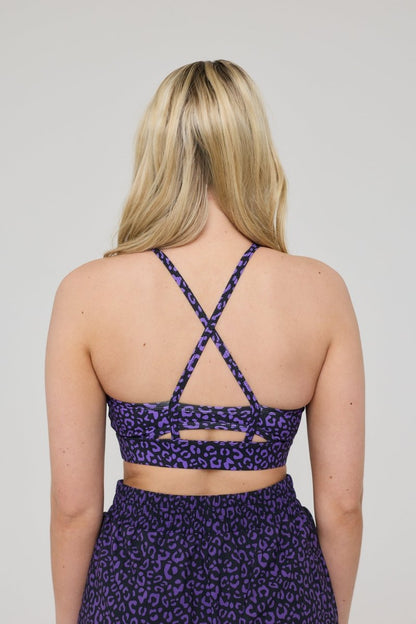 Medium Support Infinite Sports Bra - Purple Leopard - OOSC Clothing