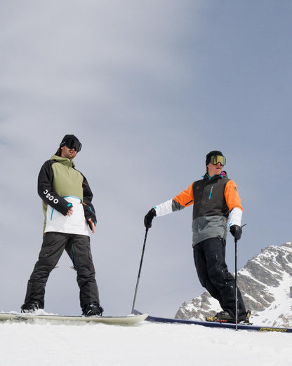 Yeh Man Men's Ski & Snowboard Jacket - Black, Grey & Orange
