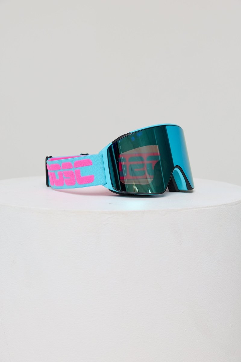 OOSC Vizion Ski & Snowboard Goggles - Neon Blue and Pink