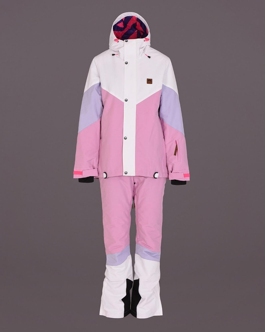 1080 Women's Ski & Snowboard Pant - Pastel Pink, White & Pastel Purple