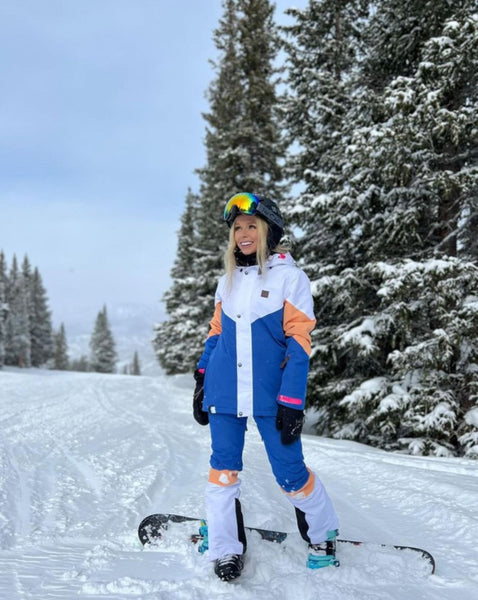 1080 Women's Ski & Snowboard Jacket - Pastel Peach, White 1080 Women's Ski & Snowboard Jacket - Pastel Peach, White