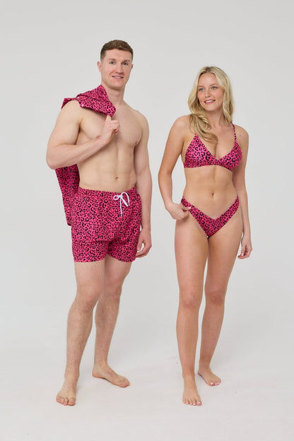 Pink Leopard Boost 'Em Up Bikini Top - OOSC Clothing
