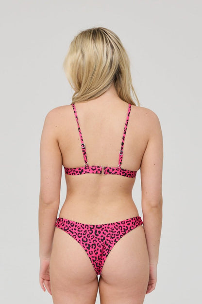 Pink Leopard Boost 'Em Up Bikini Top - OOSC Clothing