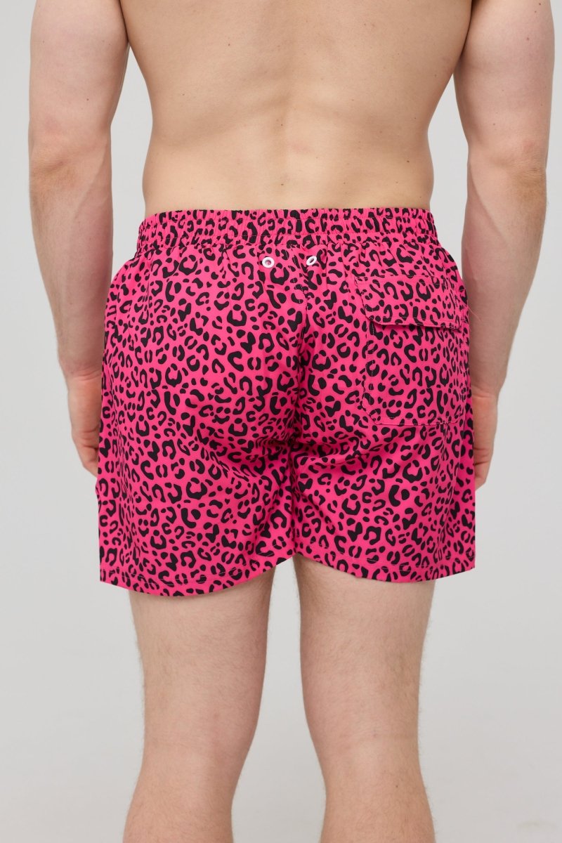 Pink Leopard Men's Swim Shorts - OOSC Clothing