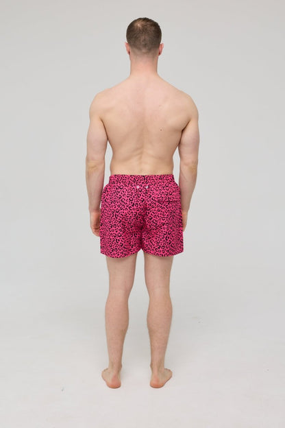 Pink Leopard Men's Swim Shorts - OOSC Clothing