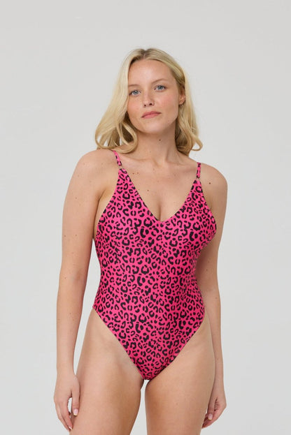 Pink Leopard Onepiece Swim Suit - OOSC Clothing