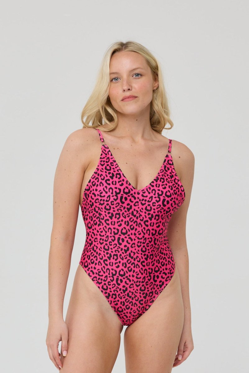 Pink Leopard Onepiece Swim Suit - OOSC Clothing