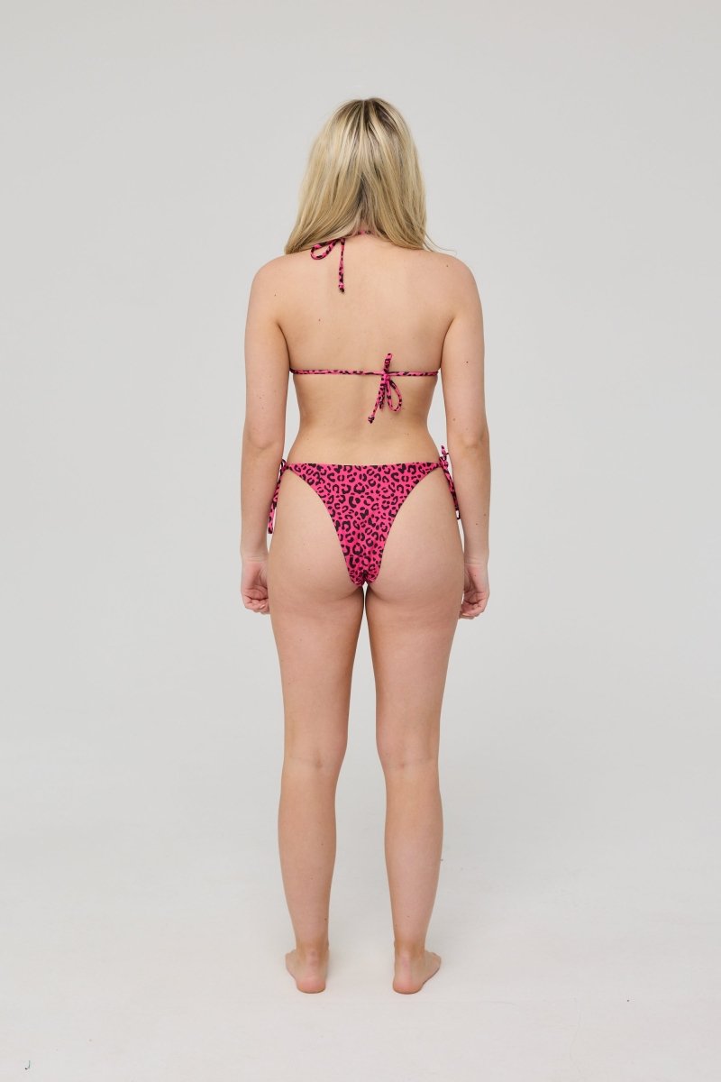 Pink Leopard Triangle Bikini Top - OOSC Clothing