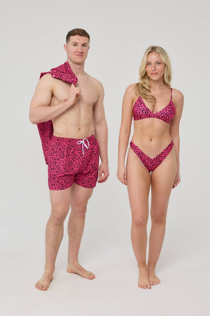 Pink Leopard V - Cut Bikini Bottoms - OOSC Clothing