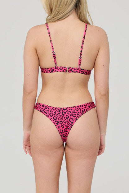 Pink Leopard V - Cut Bikini Bottoms - OOSC Clothing