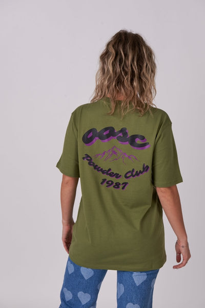 Powder Club T-Shirt - Khaki - OOSC Clothing