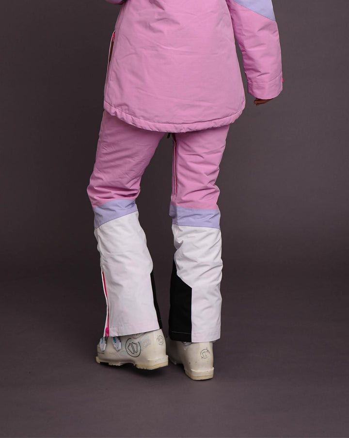 1080 Women's Ski & Snowboard Pant - Pastel Pink, White & Pastel Purple