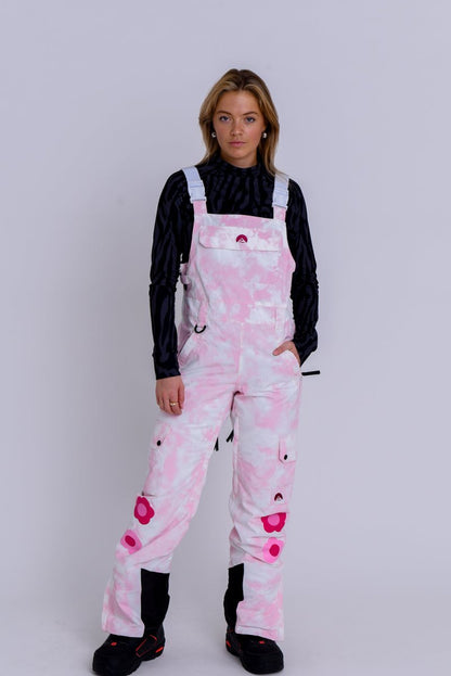 Yeh Girl Ski & Snowboard Bib Pant - Katie Ormerod Pink Tie Dye Signature line - OOSC Clothing