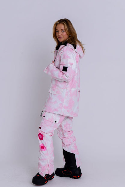 Yeh Girl Ski & Snowboard Bib Pant - Katie Ormerod Pink Tie Dye Signature line - OOSC Clothing