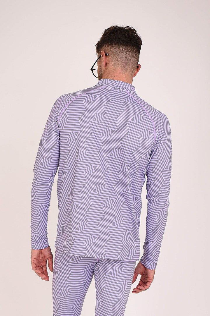 Fall Line Purple & Grey Mens Baselayer Top