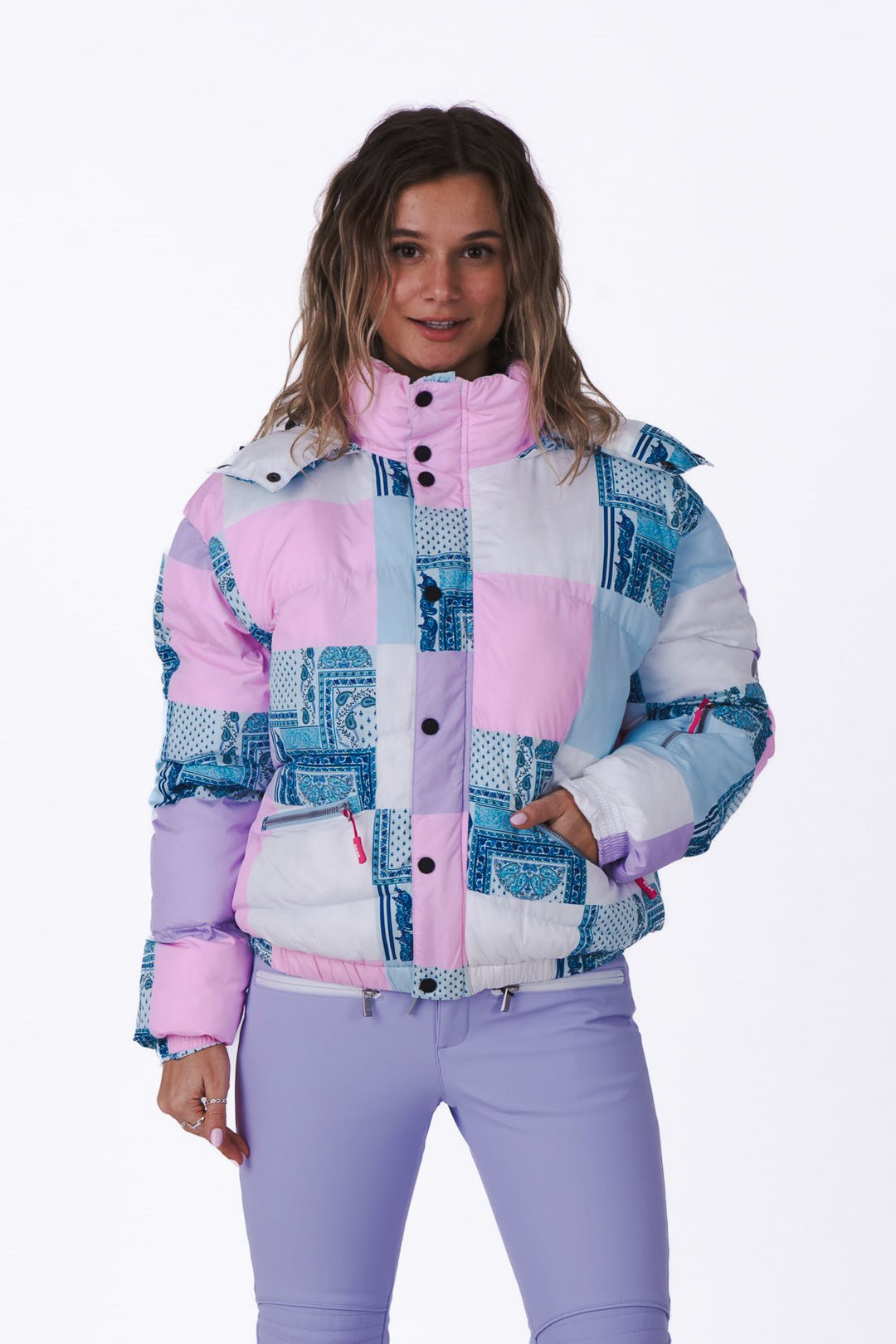 Patchwork Chic Puffer Jacket