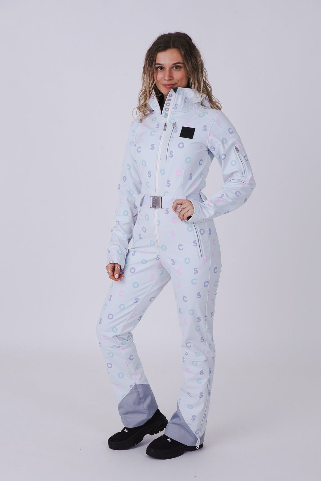 White OOSC Print Chic Ski Suit