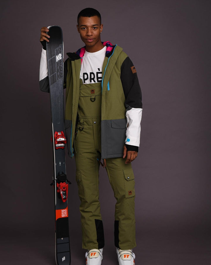 Yeh Man Men's Ski & Snowboard Bib Pant - Khaki