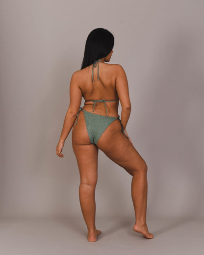 Khaki Cheetah Print Tie Side Bikini Bottoms