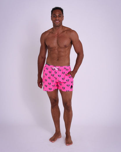 Baewatch Neon Pink Men's Swim Shorts