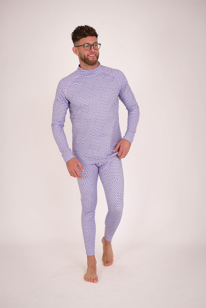 Fall Line Purple & Grey Mens Baselayer Top