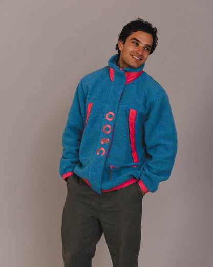 Sherpa Fleece Jacket Blue / Pink - Men's