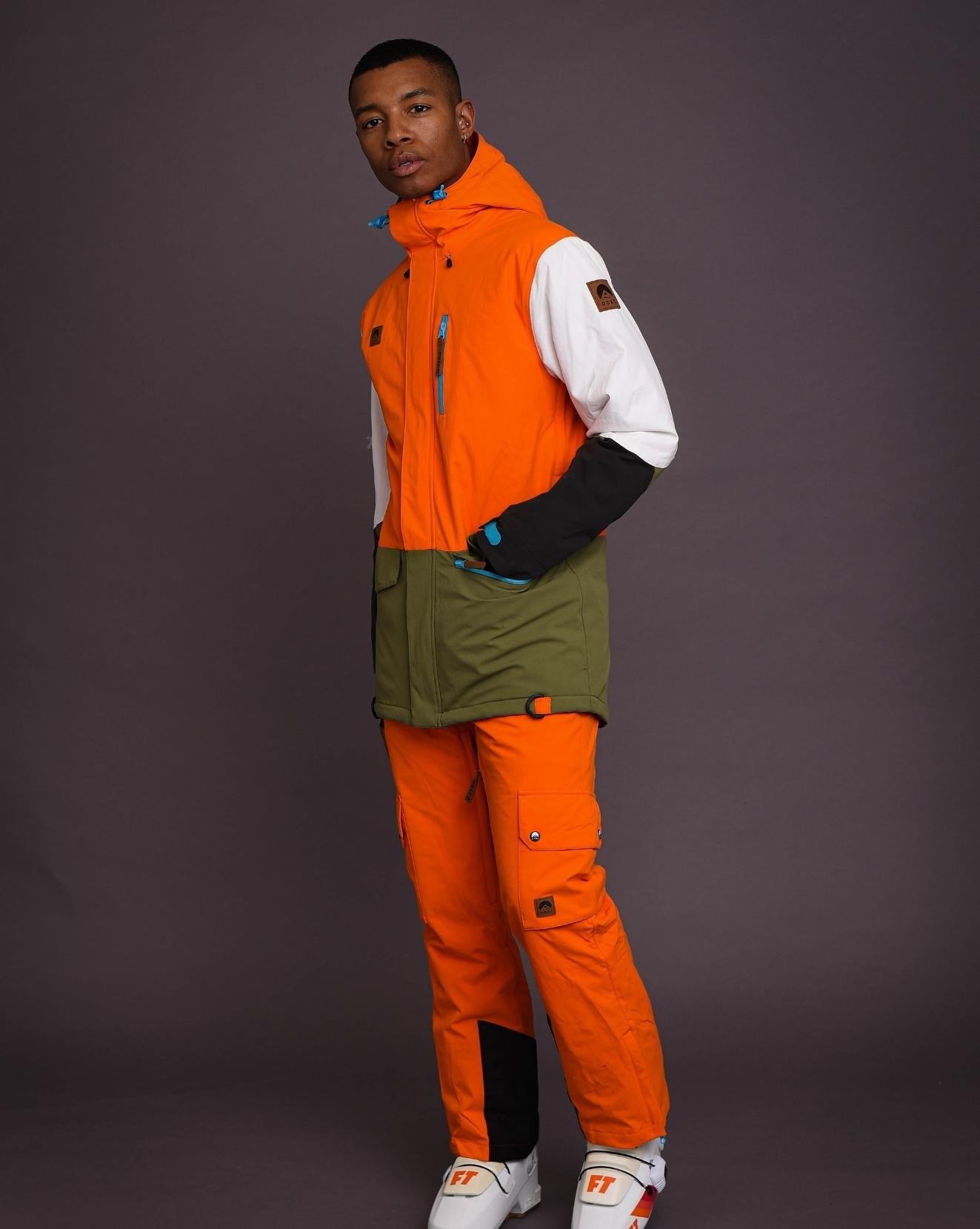 Yeh Man Men's Ski & Snowboard Bib Pant - Orange