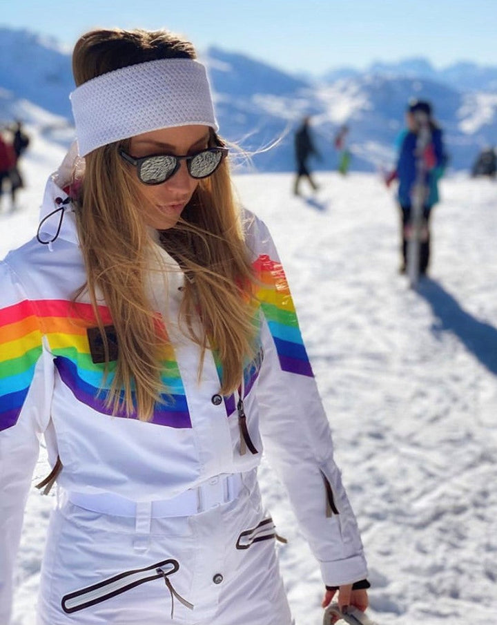 Rainbow Road Womens Ski Suit - White